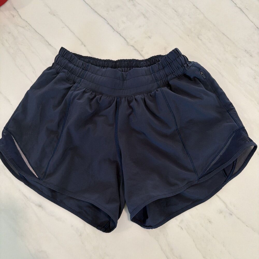 Lululemon Hotty Hot High-Rise Lined Short 4" Size 4 True Navy